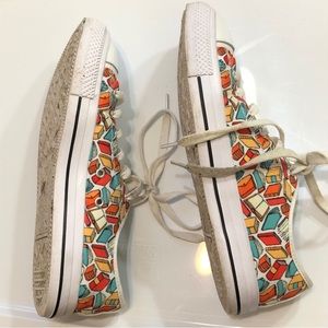 Book Lovers Librarian Open Book Womens 9 Sneakers - Cute!